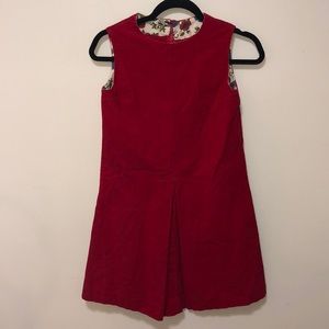 Handmade Corduroy Jumper Dress, Red, SIze Juniors Small